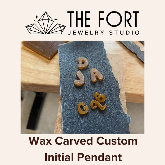 Wax Carved Initial Pendant